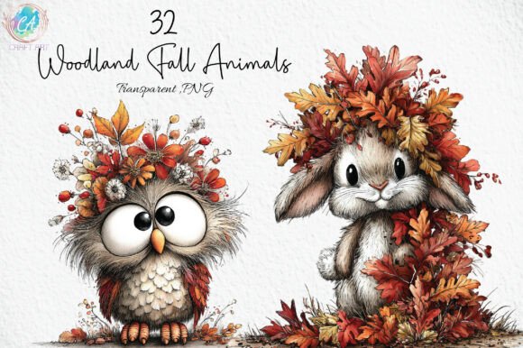 Download Whimsical Woodland Fall Animals Clipart - Fall animals Collection