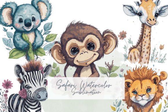Download Safari Watercolor Sublimation Clipart - Safari Collection