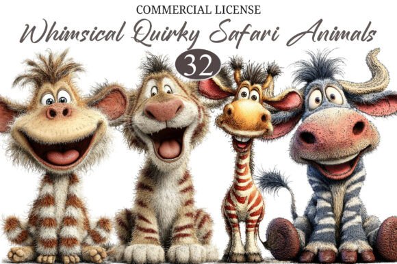 Download Whimsical Quirky Safari Animals Clipart - Premium Resources