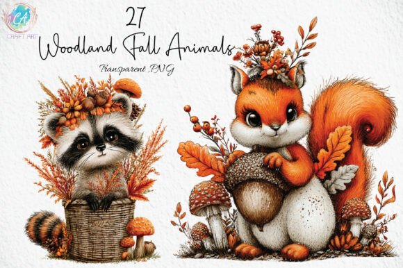 Download Whimsical Woodland Fall Animals PNG - Fall animals Collection