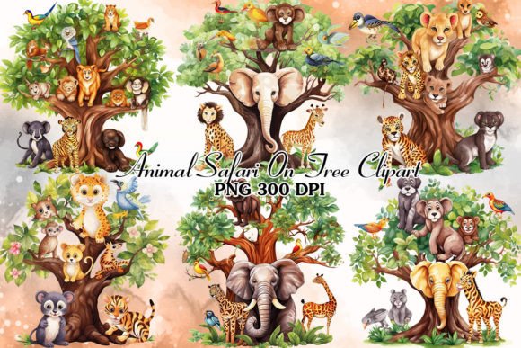Download Animal Safari Watercolor Clipart Bundle - Safari Collection