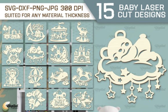 Download Wall Baby Room Decor Laser Cut Bundle - Baby room Collection