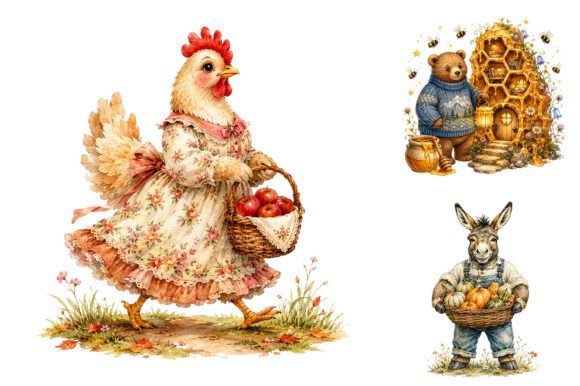 Download Cute Cozy Fall Animals Harvest Clipart - Fall animals Collection