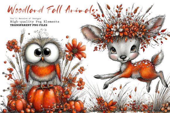 Download Whimsical Woodland Fall Animals Clipart - Fall animals Collection