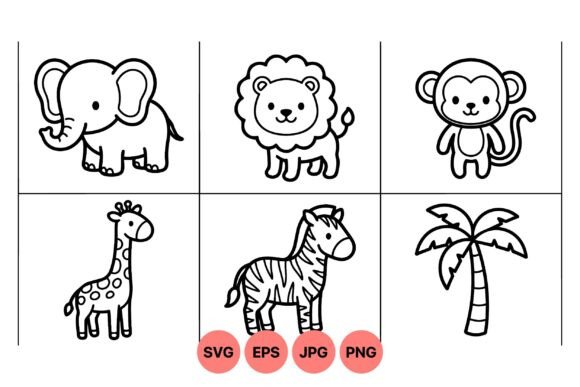 Download Cute Safari Animal Clipart Set - Safari Collection