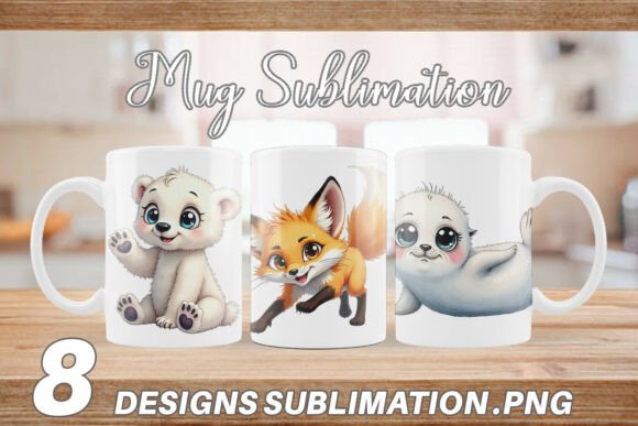 Download Arctic Cuties Watercolor Mug Wrap - Premium Resources
