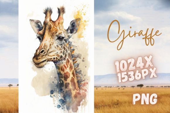 Download Giraffe Africa ZOO Safari Watercolor PNG - Safari Collection