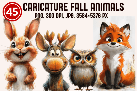 Download Cartoon Caricature Fall Animals - Fall animals Collection
