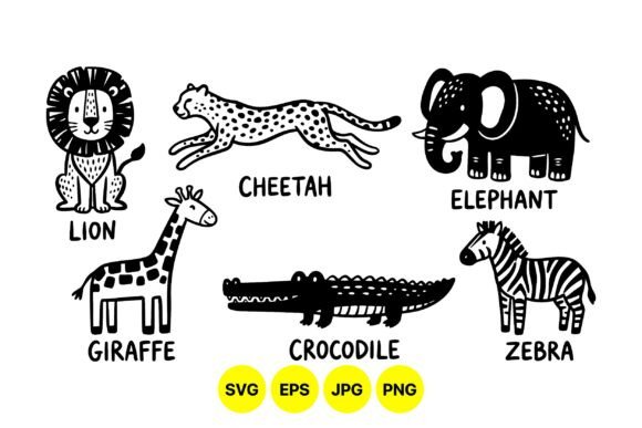 Download Cute Safari Animal Clipart SVG - Safari Collection