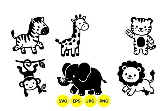 Download Cute Safari Animal Clipart Set - Safari Collection