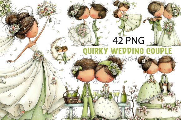 Download Quirky Wedding Couple PNG Bundle - Couple Collection