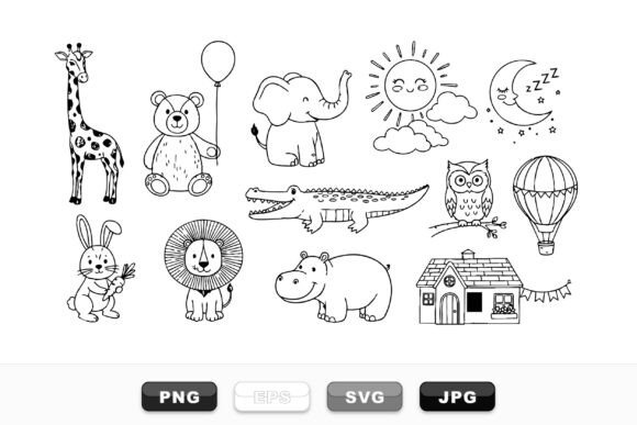 Download Cute Safari Animal Clipart Set - Safari Collection