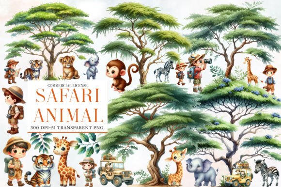 Download Cute Safari Animal Clipart - Safari Collection