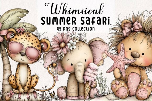 Download Whimsical Summer Safari Animals Clipart - Safari Collection