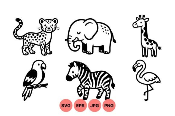 Download Cute Safari Animal Clipart Set - Safari Collection