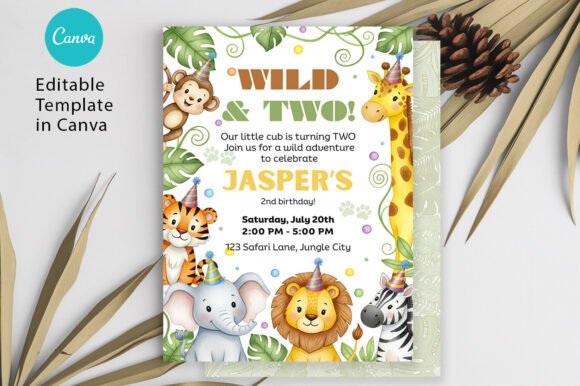 Download Safari Birthday Invitation Two Wild Boy - Safari Collection