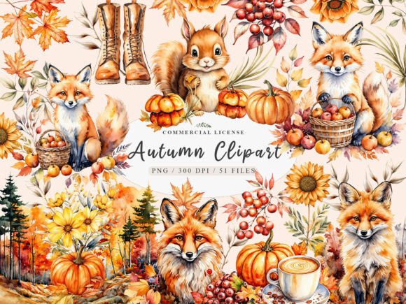 Download Cozy Fall Clipart, Fall Animals Clipart, - Fall animals Collection