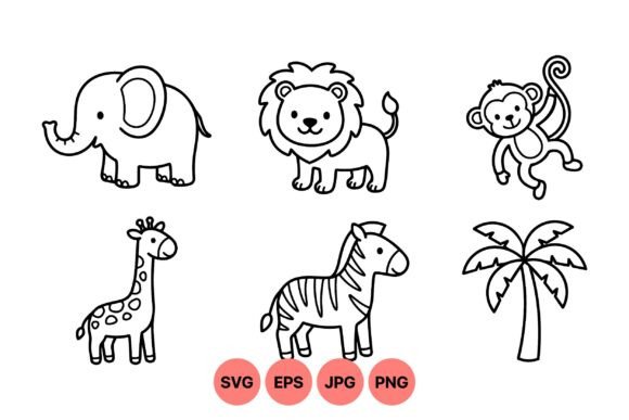Download Cute Safari Animal Clipart Set - Safari Collection
