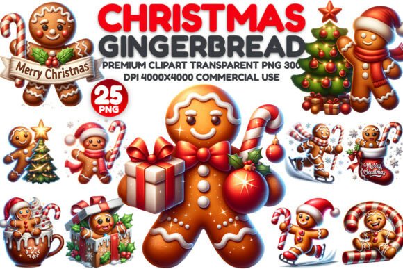 Download Christmas Gingerbread Clipart PNG Bundle - Premium Resources