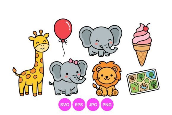 Download Cute Safari Animal Clipart Pack - Safari Collection