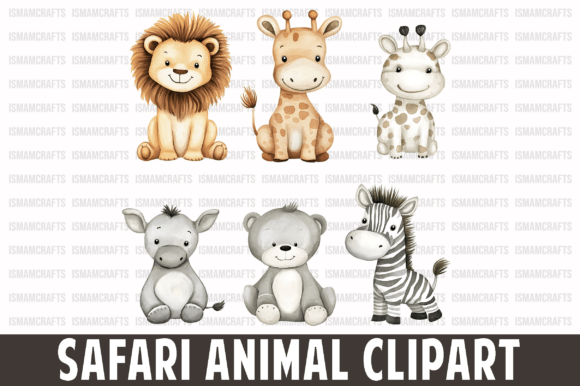 Download Cute Safari Animal Clipart Bundle PNG - Safari Collection