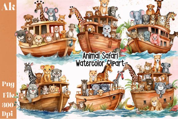 Download Animal Safari Watercolor Clipart Bundle - Safari Collection